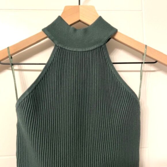 NWT GUESS Ribbed Shayna Ottoman Halter Mock Neck Sleeveless Tank Sweater Small - Picture 5 of 15